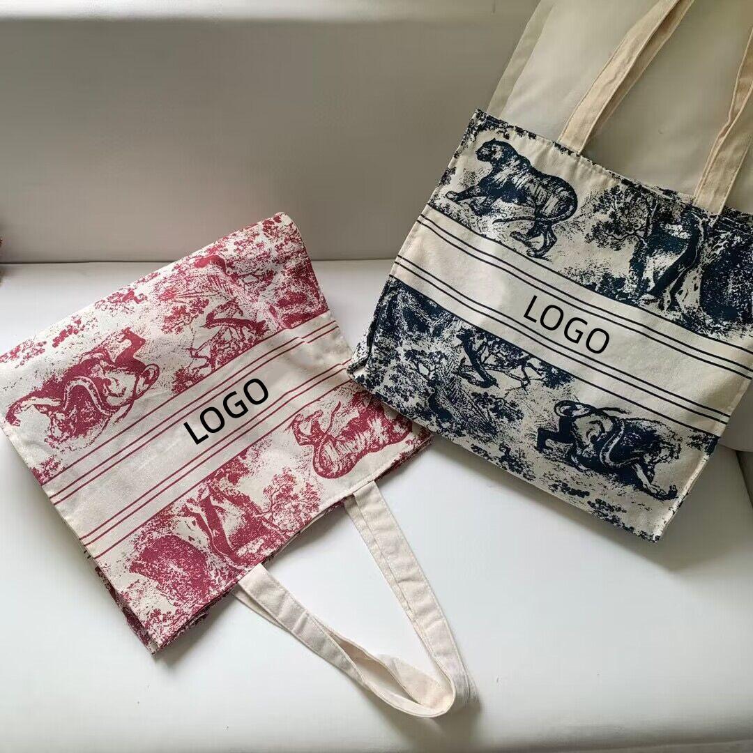 dio canvas bag zoo cross-border printing large capacity tote bag tote women's shoulder student handheld mummy bag
