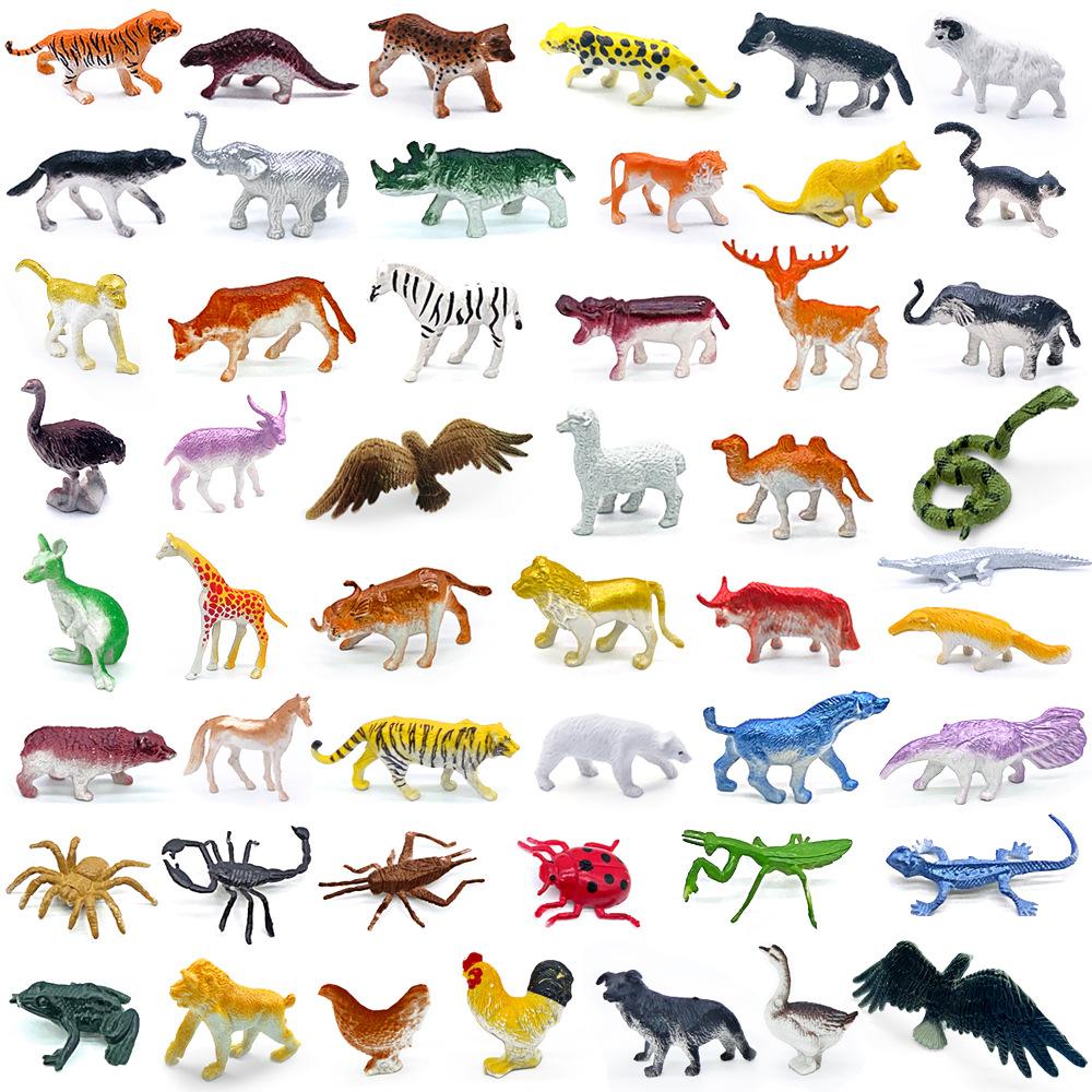 cross-border 96 models 1-3-8cm solid plastic small poultry mini small animal archaeological model toys wholesale