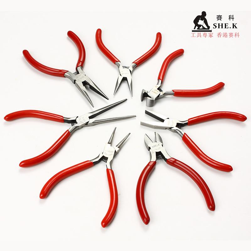 factory wholesale oblique mouth plier manual diagonal cutting pliers multi-function needle nose pliers round nose pliers mini pliers