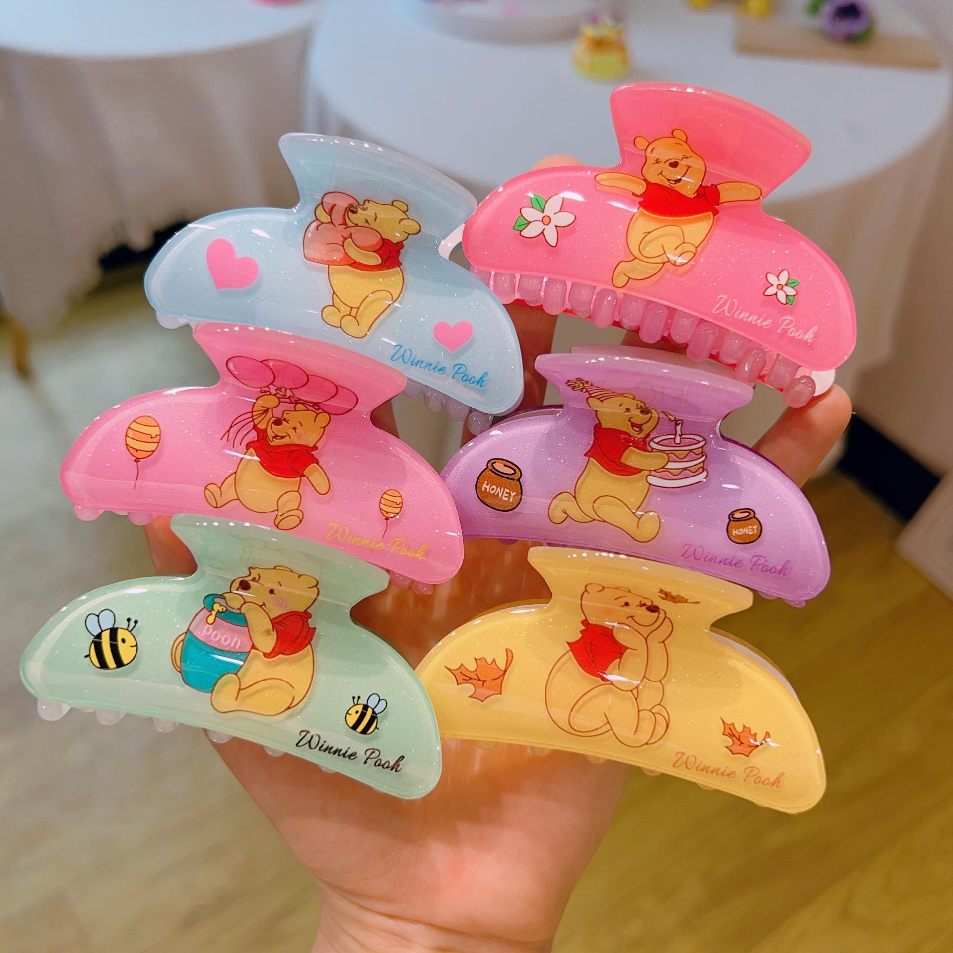 korean style children's cartoon bear hair clip headdress claw grip catcher plate hair clip shark ponytail claw hair accessories