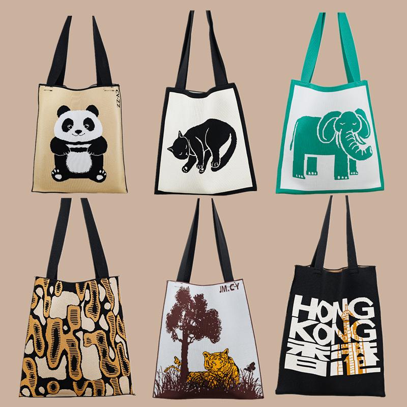 factory knitted bag women's 2024 new shoulder tote bag out large capacity bag women's crossbody tote bag