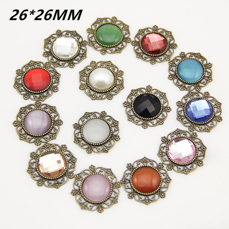 ancient bronze alloy hollow pearl gem diy handmade hair accessories flower plate clothing net jewelry accessories