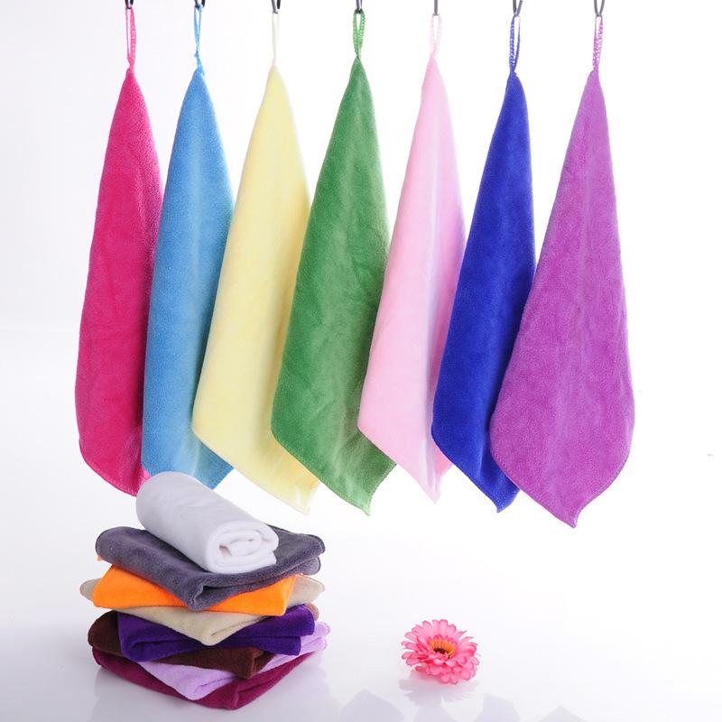 kindergarten small towels absorbent logo soft and thickened hanging square towel advertising fiber kitchen cleaning rag