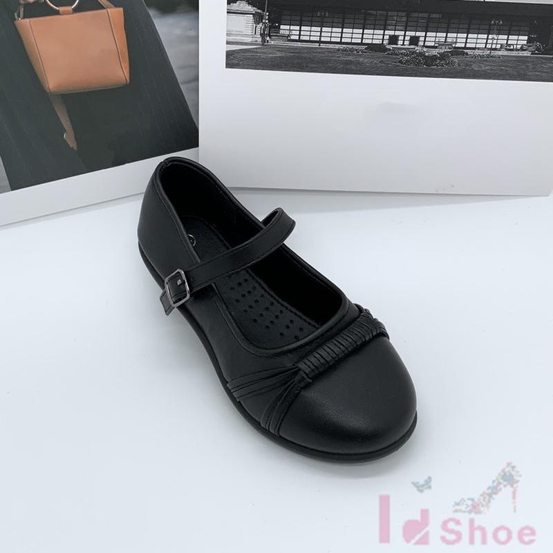 Handcraft Shoes Foreign Trade Student Shoes Spring and Summer Black Shoes Lady Guangzhou Women's Shoes Simple Metal Buckle Girl Student Shoes