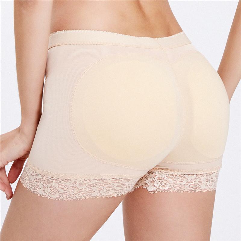 cross-border hot mid-waist breathable butt-lift underwear boxer lace hip plump hip panties women's fake butt shaping pants