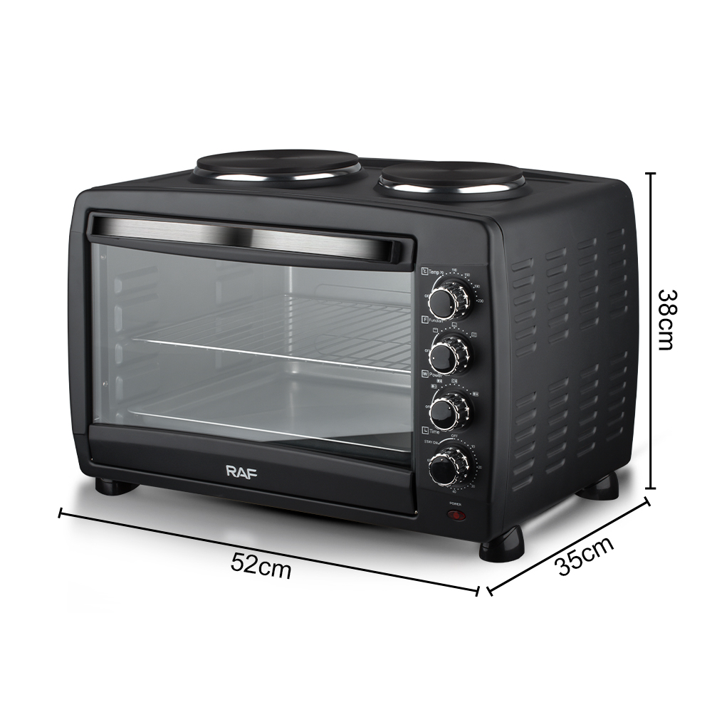 RAF European standard cross-border two-in-one multi-functional electric oven, household kitchen appliance, baking cake, stir-frying, 55L Specification image