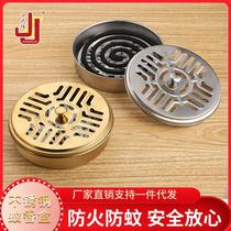 stainless steel mosquito coil mosquito smudge box fireproof mosquito coil rack with lid mosquito coil holder mosquito repellent burner outdoor mosquito coil tray