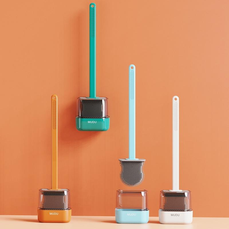 light luxury toilet brush toilet household silicone toilet brush wall-mounted cleaning gadget wall-mounted set