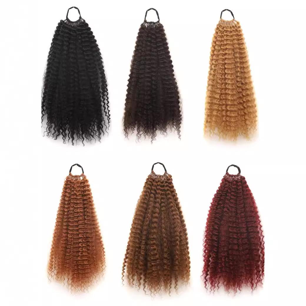 Cross-Border African Wig Rubber Band Ponytail Synthetic Synthetic Women's Extended Curly Hair Winding Ponytail