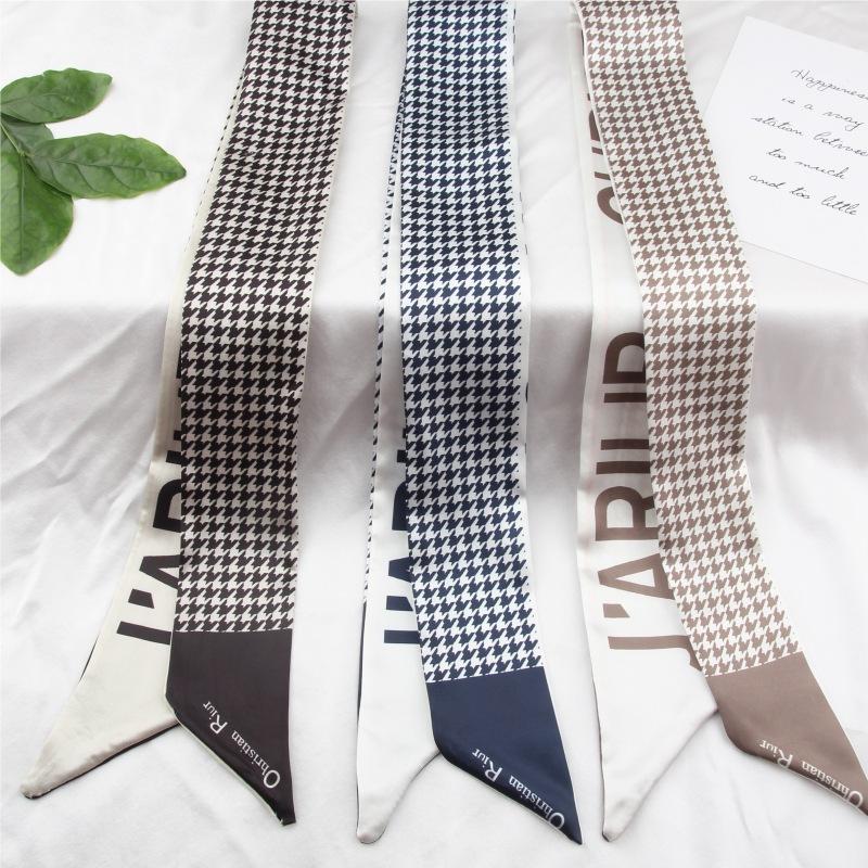 crazy bird silk scarf small silk scarf arm bag silk scarf long silk scarf thin narrow silk scarf hair band ribbon gift box hand gift band