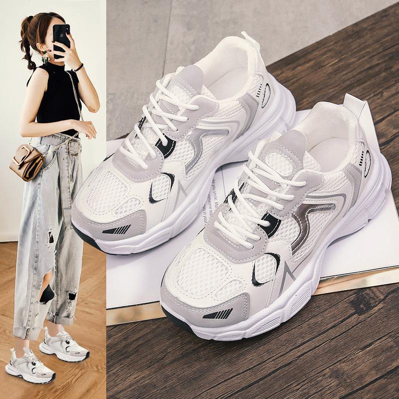 Women's Shoes New 2023 Mesh Breathable Sneakers Thick Bottom Korean Fashion Casual Shoes Ladies Dad Shoes