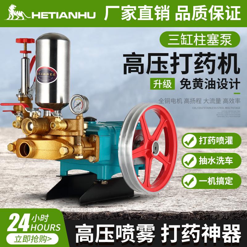hetian tiger agricultural three cylinder plunger pump 80/120 type pump for pesticide spray butter-free ceramic high pressure spray insecticide machine sprayer