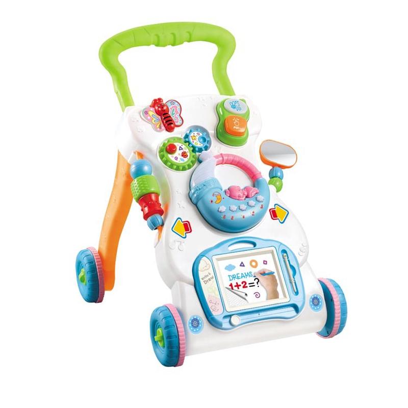 Baby Walker Baby Carriage Music Walker Adjustable Speed Anti-Rollover Baby's Stroller Toy