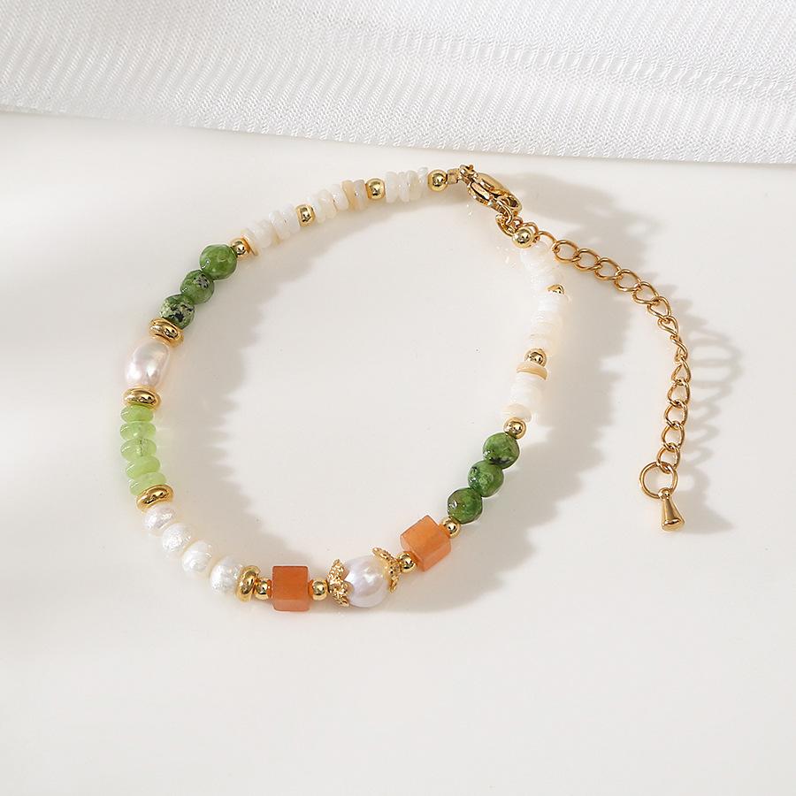 shell dongling stone flower stone natural pearl all-match bracelet special-interest design light luxury bracelet girlfriends student jewelry