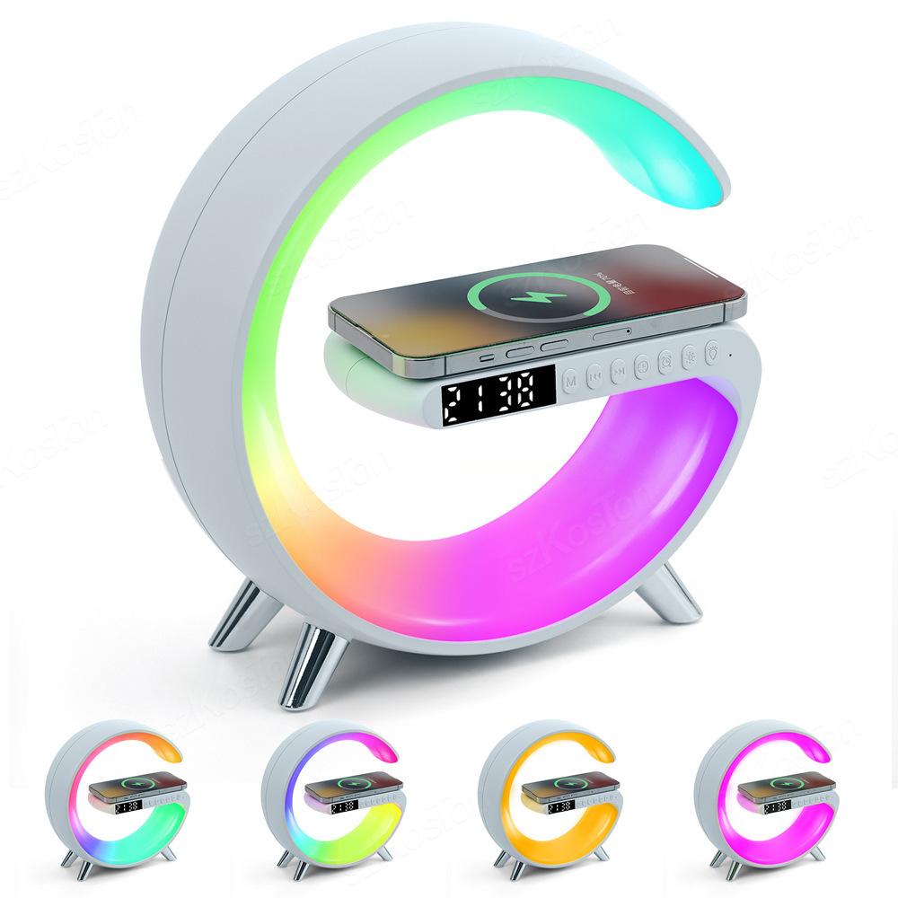 Cross-Border Amazon Big G Smart Bluetooth Speaker Projection Lamp Wireless Charger Music Sunrise Wake up Atmosphere Small Night Lamp