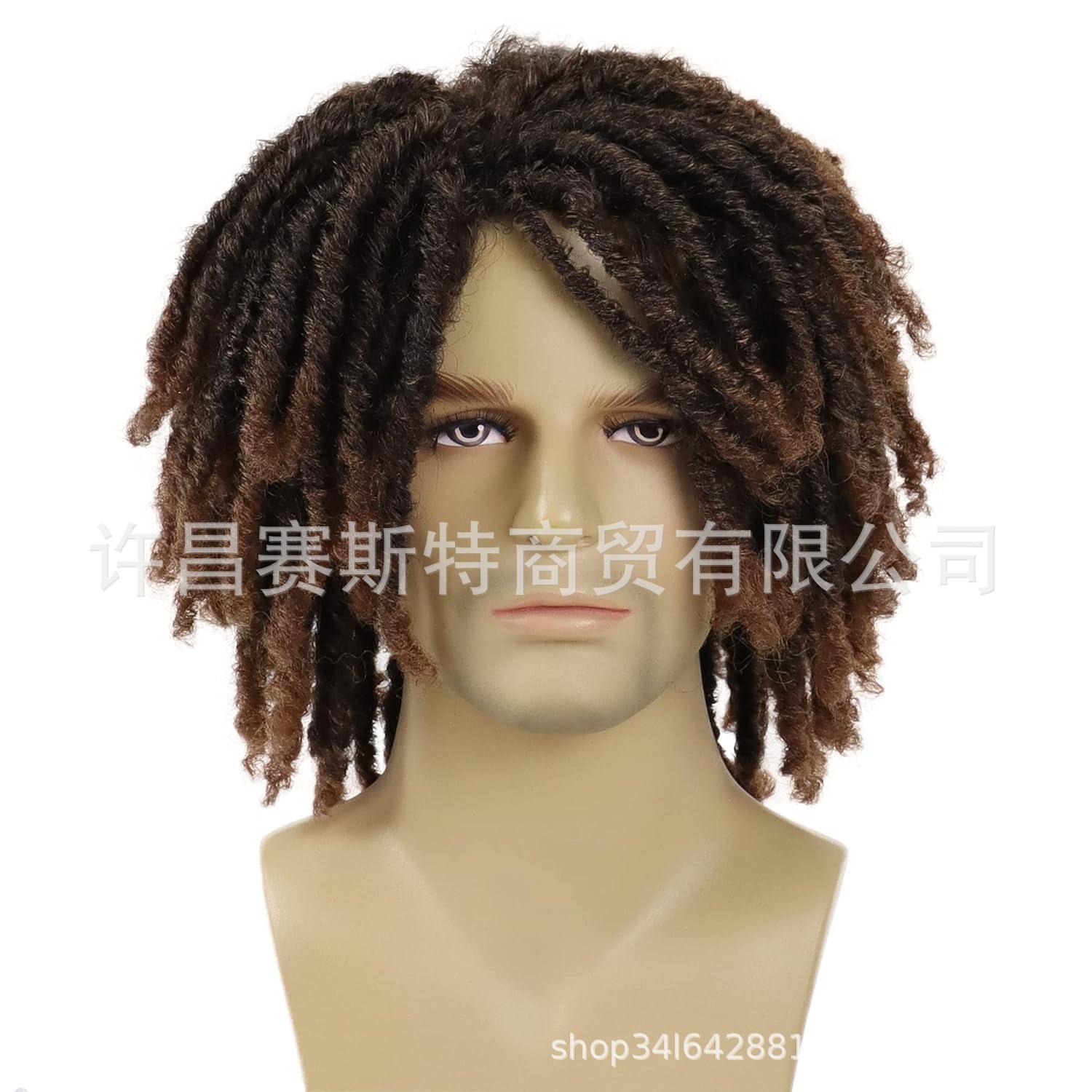 foreign trade wig african cross-border chemical fiber tube curved wig hollow small volume dreadlock wigs dreadlocks headgear