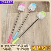 domestic toilet brush plastic long handle round head thickened toilet brush toilet cleaning brush toilet cleaning brush factory wholesale