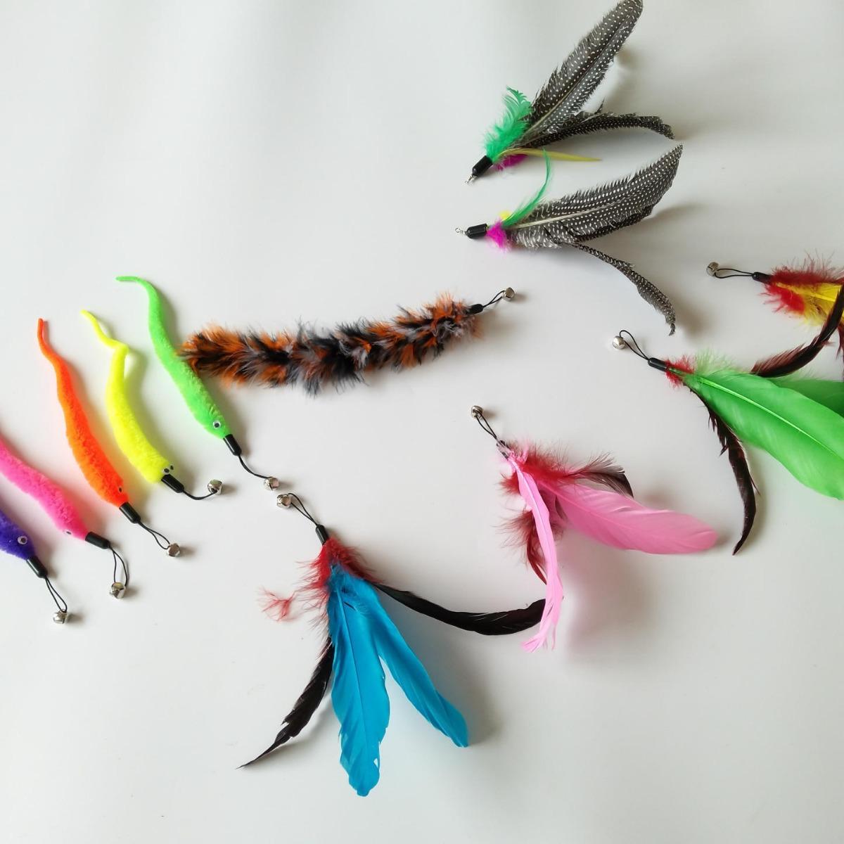 wholesale toy teaser feather replacement head caterpillar replacement head pet toys