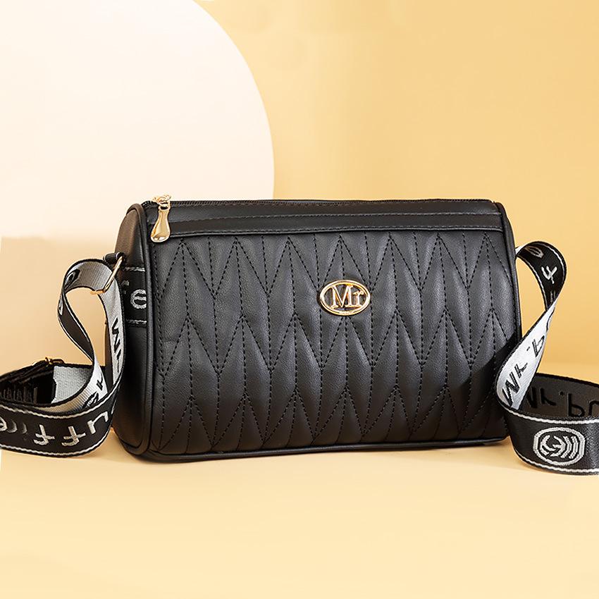 Trendy Women's Bags 2024 New Foreign Trade Cross-Border Pu Pleated Messenger Bag Women's Small Bag Women's Shoulder Bag Tote Bag