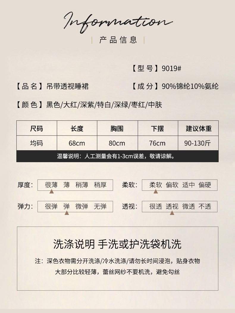 吊带睡裙女性惑调情透视透明新款蕾丝夏季透视开叉网纱睡裙详情5