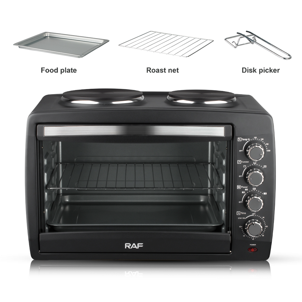 RAF European standard cross-border two-in-one multi-functional electric oven, household kitchen appliance, baking cake, stir-frying, 55L Application Scenario