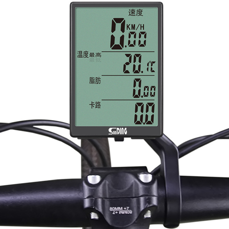 SD-590C bicycle wireless speedometer with large backlit screen in both Chinese and English, waterproof mountain bike speedometer, odometer and speedometer Item Picture