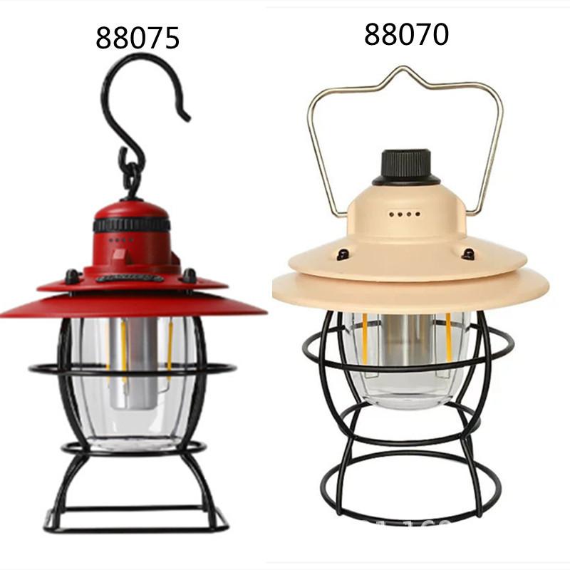 Cross-Border New Iron Retro Rechargeable Camping Light Outdoor Camping Light Usb Rechargeable Lantern Emergency Tent Light