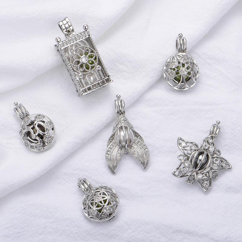european and american new cross-border sold jewelry zircon pearl cage pendant amazon wish hot sale ins necklace wholesale