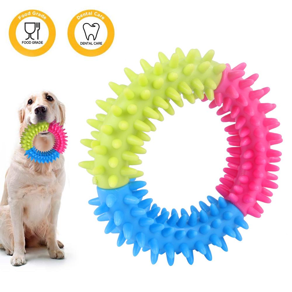 amazon pet rubber piercing ring circle toy dogs and cats molar tooth cleaning ring pet toy
