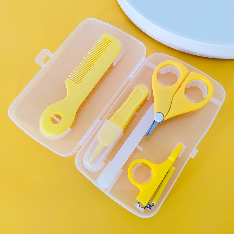 Infant Nail Clippers Scissors Hair Care Comb Suit Newborn Nose Clip Nail Daily Care 5 Pieces Suit