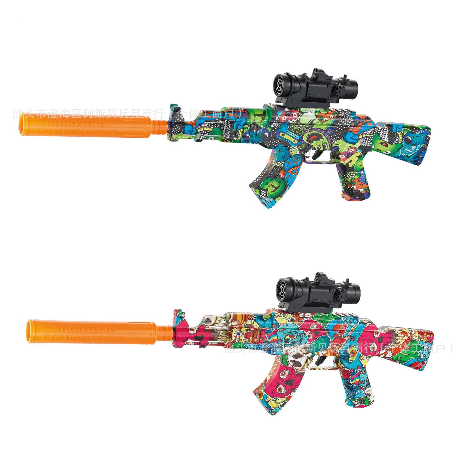 cross-border ak manual continuous hair boy toy gun amazon m416 graffiti new multi-style outdoor wholesale toys