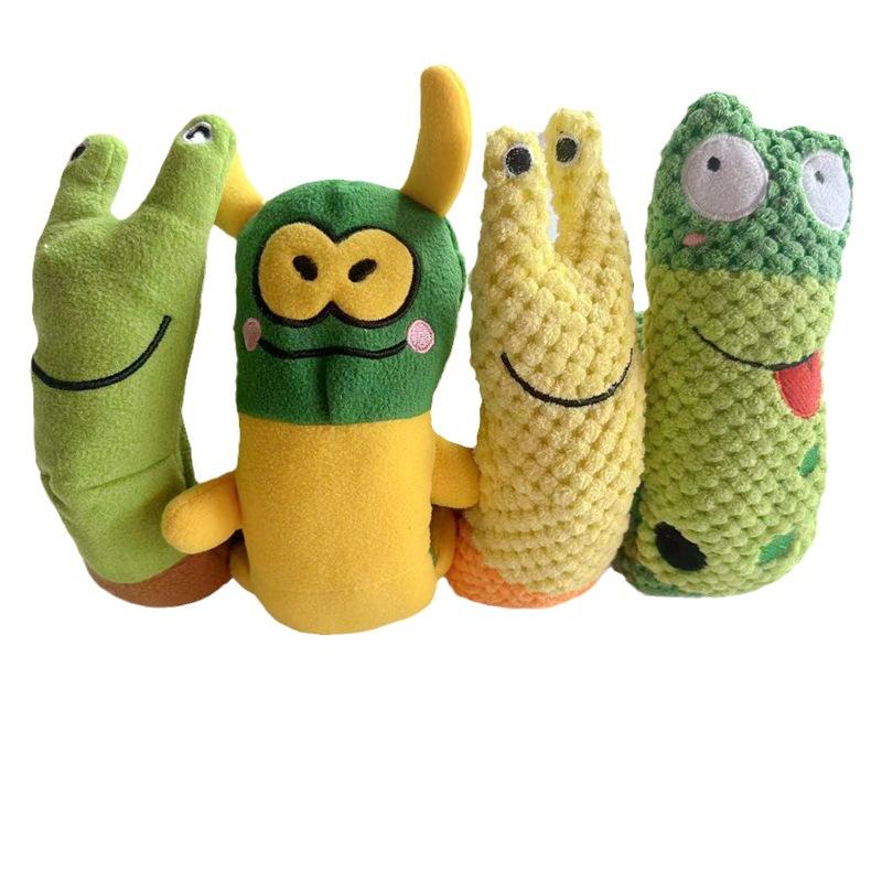 Dog Sound Mor Long sting Puzzle Decompression Interactive Pet Toy Pet Sniffing Food Hiding Plush Snail Toy