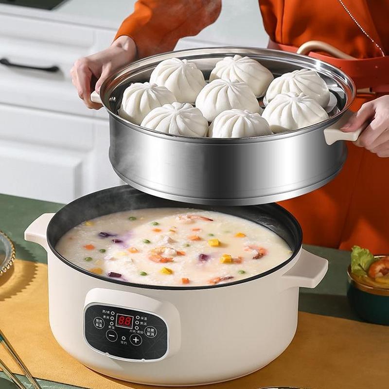 appointment timing electric steamer multi-functional household large capacity three-layer electric steamer multi-layer steamed bread smart cooking pot