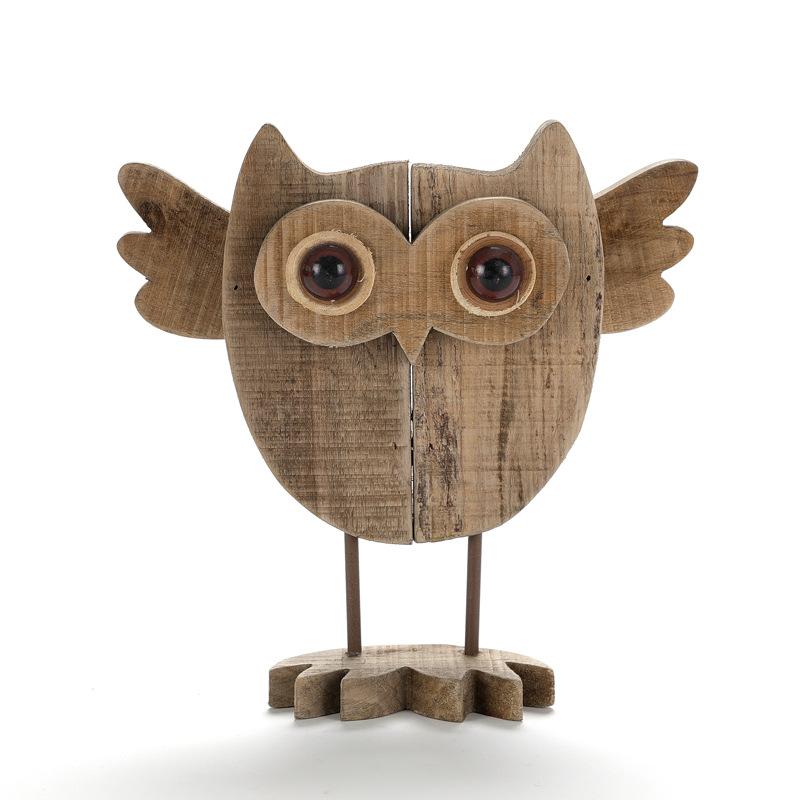 Drifting Wood Creative Wood Product Decoration Wooden Cartoon Decoration Owl Wood Craft Original Handicraft