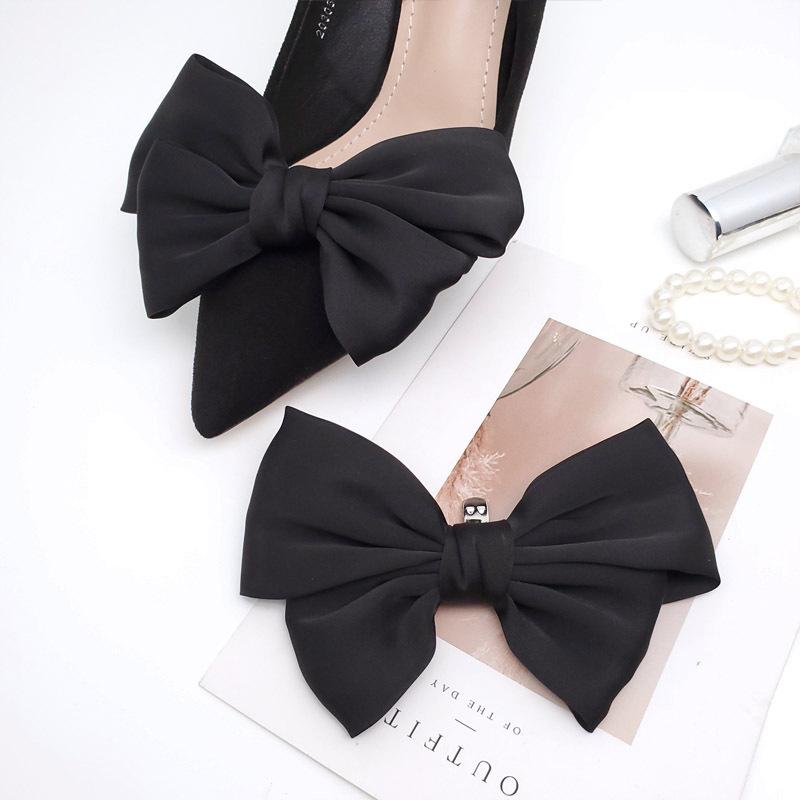 High Heel Shoes Decorations Detachable Spring and Summer New Lady Big Bow Versatile Slimming Shoe Ornament Detachable Female Shoe Buckle