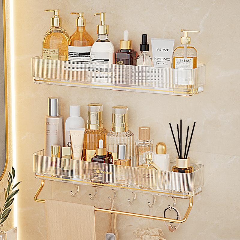 bathroom shelf light luxury punch-free wall-mounted bathroom hanger washstand wall-mounted cosmetic storage shelf