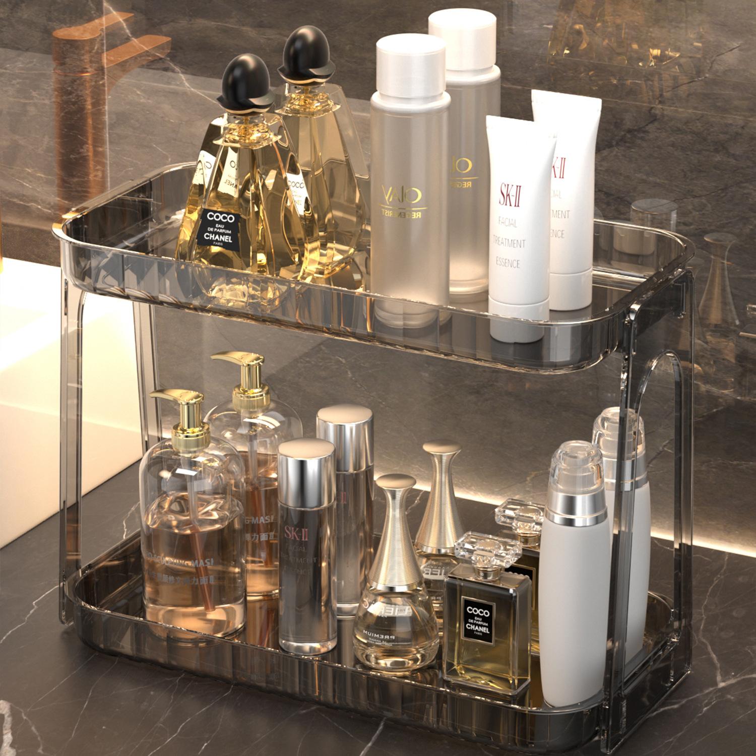 light luxury bathroom shelf washing table cosmetics storage box desktop bathroom skincare storage shelf