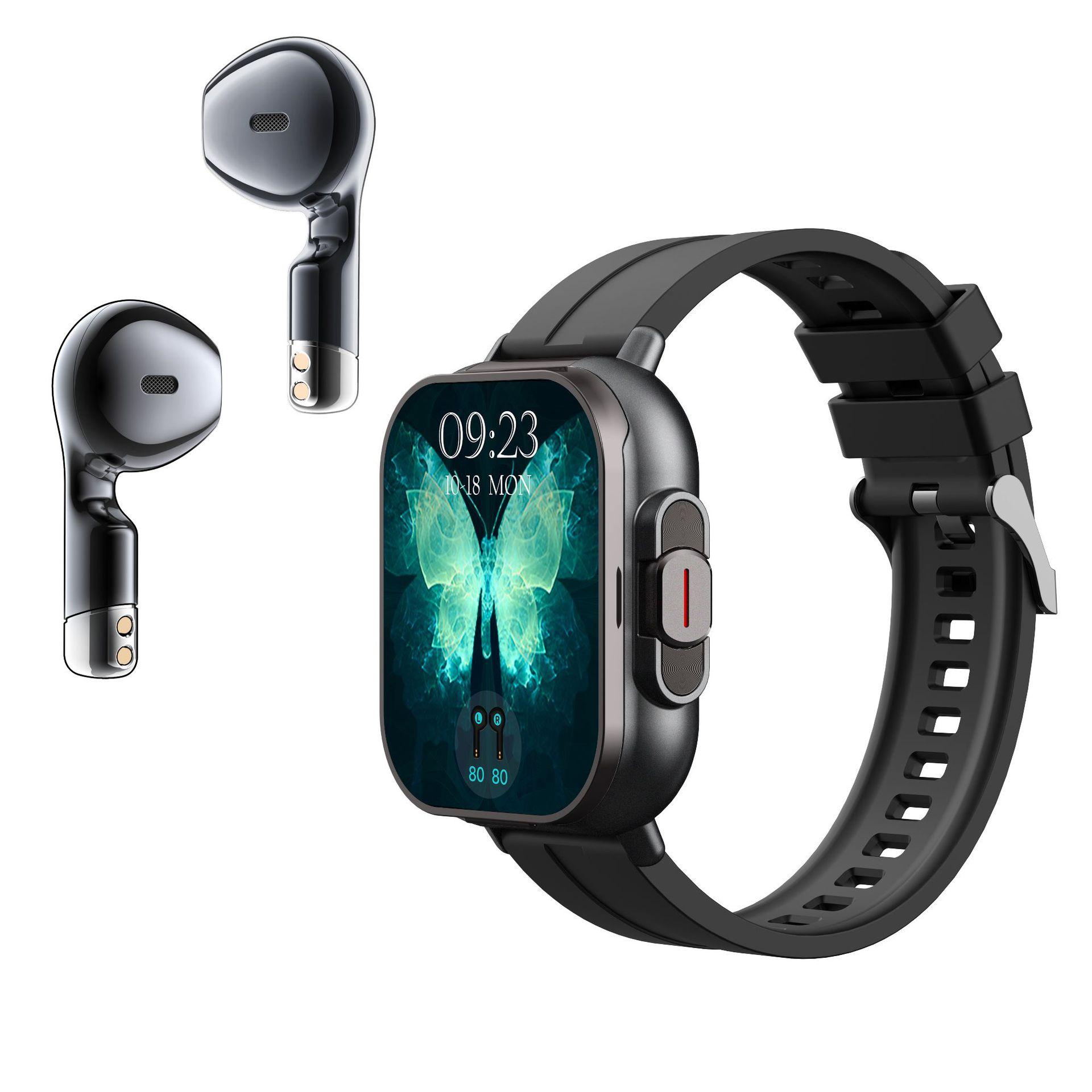 new d8 bluetooth headset smart watch 2-in-1 2-inch full screen touch bluetooth calling alipay heart rate