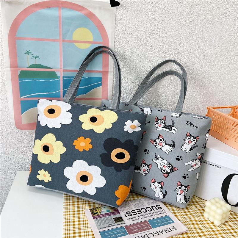 new canvas bag wholesale large capacity women's shoulder bag printed handbag korean tote bag literary canvas bag