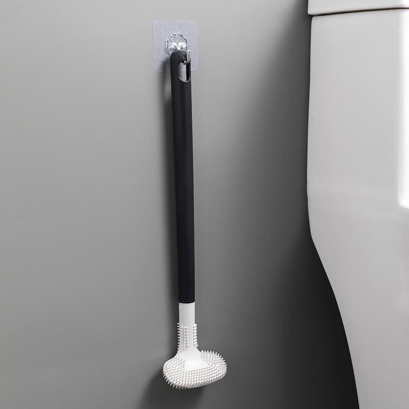 Golf Toilet Brush Household No Dead Angle Long Handle Silicone Brush Bathroom Integrated Self-Cleaning Toilet Brush