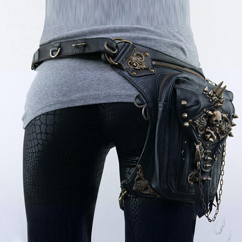 wish cross-border lazada steampunk motorcycle bag shoulder messenger bag women's mobile phone waist bag trendy fashion accessories