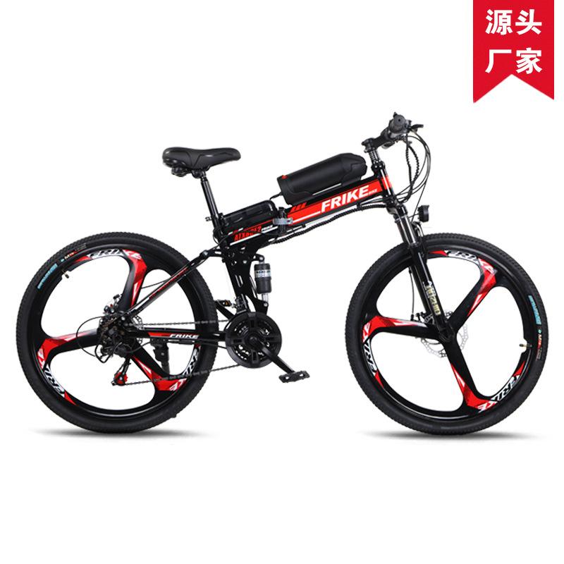 source manufacturer folding lithium electric mountain bike electric power mountain bike double shock absorption geared bicycle cross-border