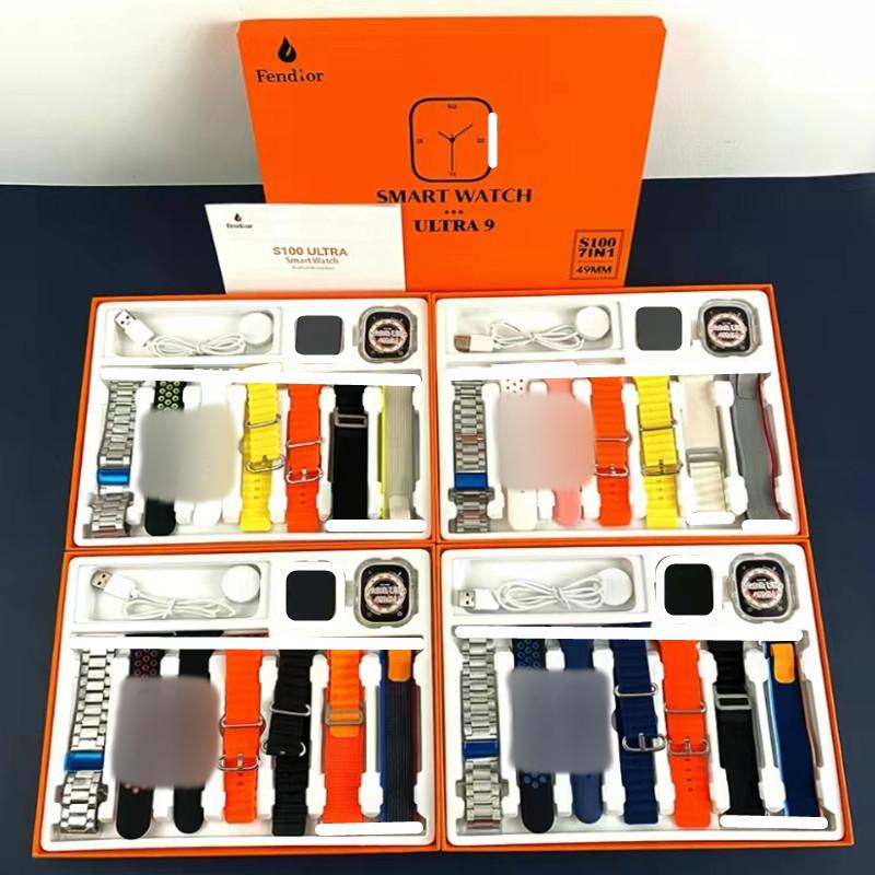 huaqiang north s9 new watch s100 ultra 7 in1 smart athletic bracelet health monitoring bluetooth calling
