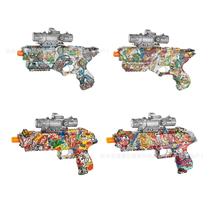 cross-border graffiti space gun type amazon electric continuous hair children toy gun manual loading boy outdoor