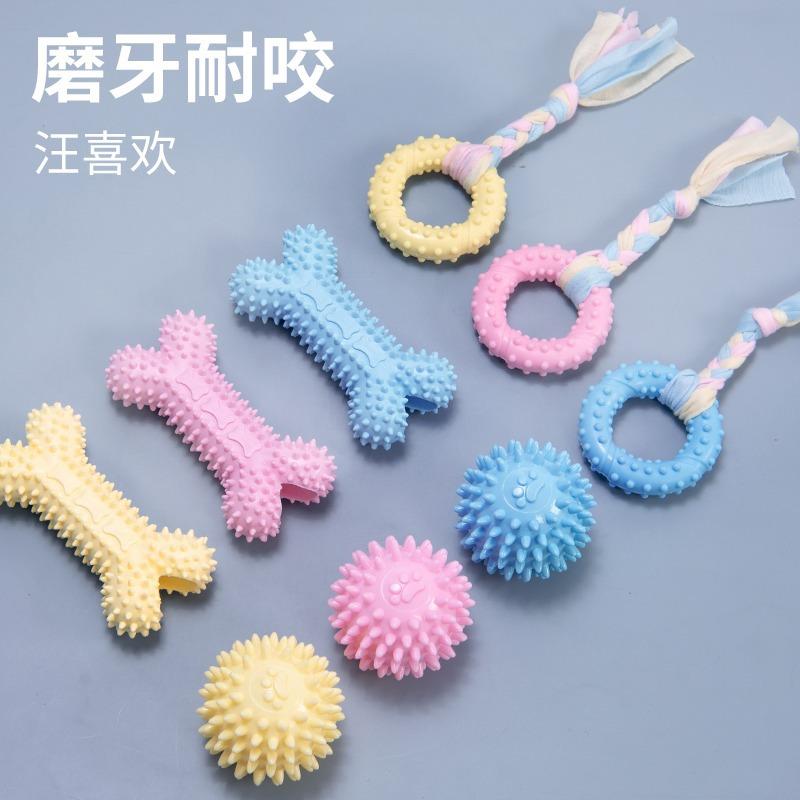 Cross-Border Pet Toy Dog Mor Rod Munchkin Soothing Chews Mor Teeth Cleaning TPR Macaron Toy Pet Supplies
