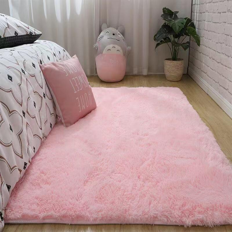 cross-border silk hair tie-dye long wool carpet living room bedroom bedside blanket window cushion household thickened long wool carpet wholesale