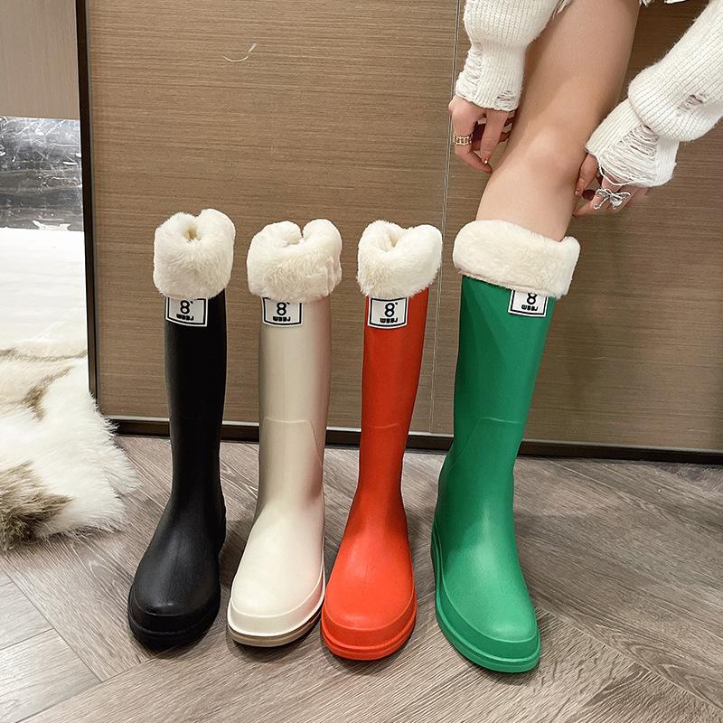 rain boots women's adult long rain shoes outdoor rain boots women's high spring and summer fashion ladies non-slip rubber shoes martin rubber boots