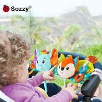 sozy newborn educational plush doll music crib hanging 0-1 year old baby stroller baby enlightenment crib hanging toys