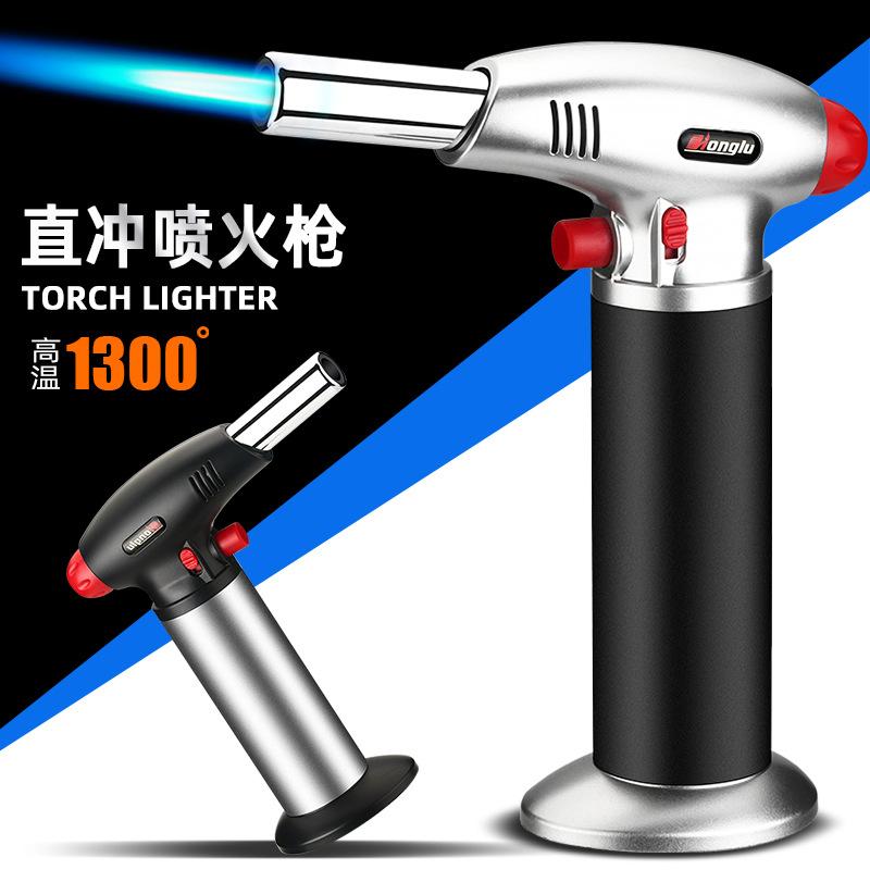 Hl8010 High-Fire Straight Blue Flame Cigar Flame Gun Welding Gun Barbecue Lighter Outdoor Moxibustion Igniter