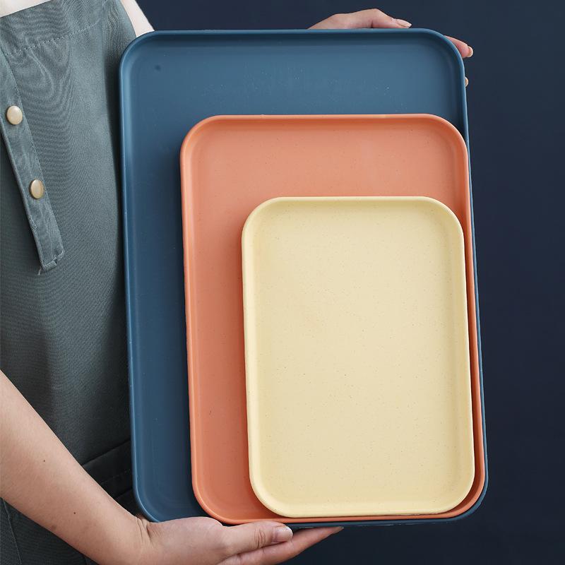 wheat straw home living room fruit tray rectangular snack plate fruit plate salad plate hotel tea set tray